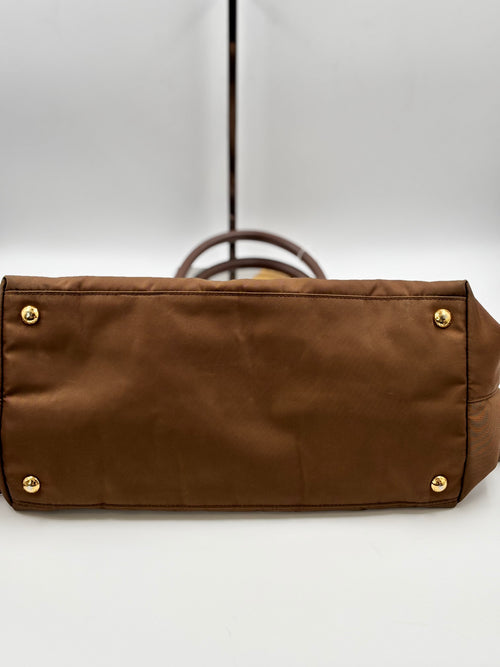 Prada Brown Tessuto Nylon Tote Bag
