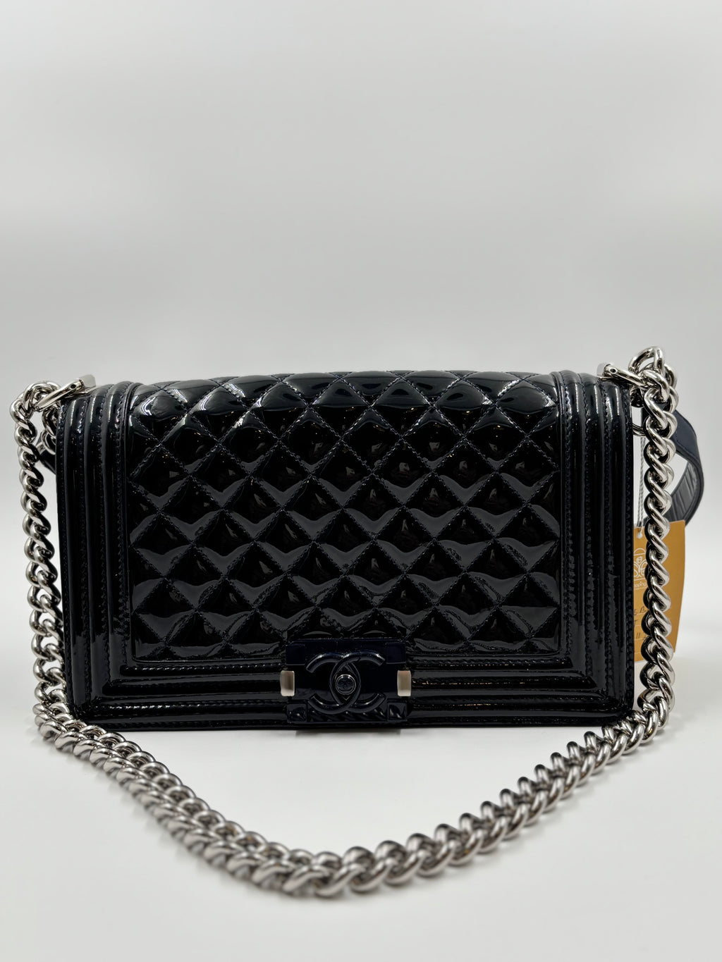 Chanel Le Boy Blue Patent Old Meduim