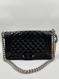 Chanel Le Boy Blue Patent Old Meduim