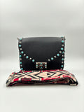 Valentino Black Leather Guitar Rockstud Crossbody Bag